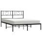 vidaXL Estructura de cama con cabecero metal negro 135x190 cm vidaXL Estructura de cama con cabecero metal negro 135x190 cm