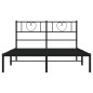 vidaXL Estructura de cama con cabecero metal negro 135x190 cm vidaXL Estructura de cama con cabecero metal negro 135x190 cm