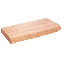 vidaXL Encimera baño madera maciza tratada marrón claro 60x30x(2-6) cm