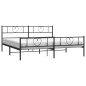 vidaXL Estructura de cama cabecero y pie de cama metal negro 200x200cm vidaXL Estructura de cama cabecero y pie de cama metal negro 200x200cm