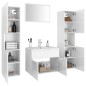 vidaXL Juego de muebles de baño madera de ingeniería blanco brillo vidaXL Juego de muebles de baño madera de ingeniería blanco brillo