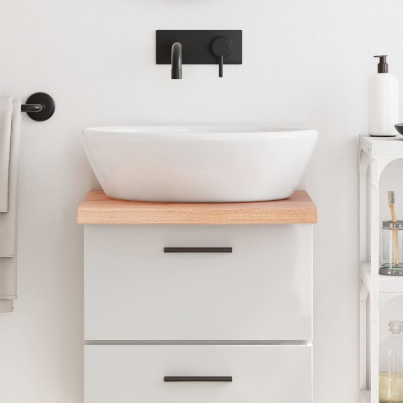 vidaXL Encimera baño madera maciza tratada marrón claro 40x60x(2-4) cm vidaXL Encimera baño madera maciza tratada marrón claro 40x60x(2-4) cm