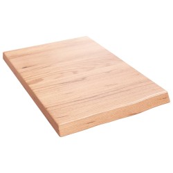 vidaXL Encimera baño madera maciza tratada marrón claro 40x60x(2-4) cm