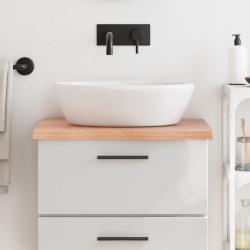 vidaXL Encimera baño madera maciza tratada marrón claro 60x50x(2-4) cm