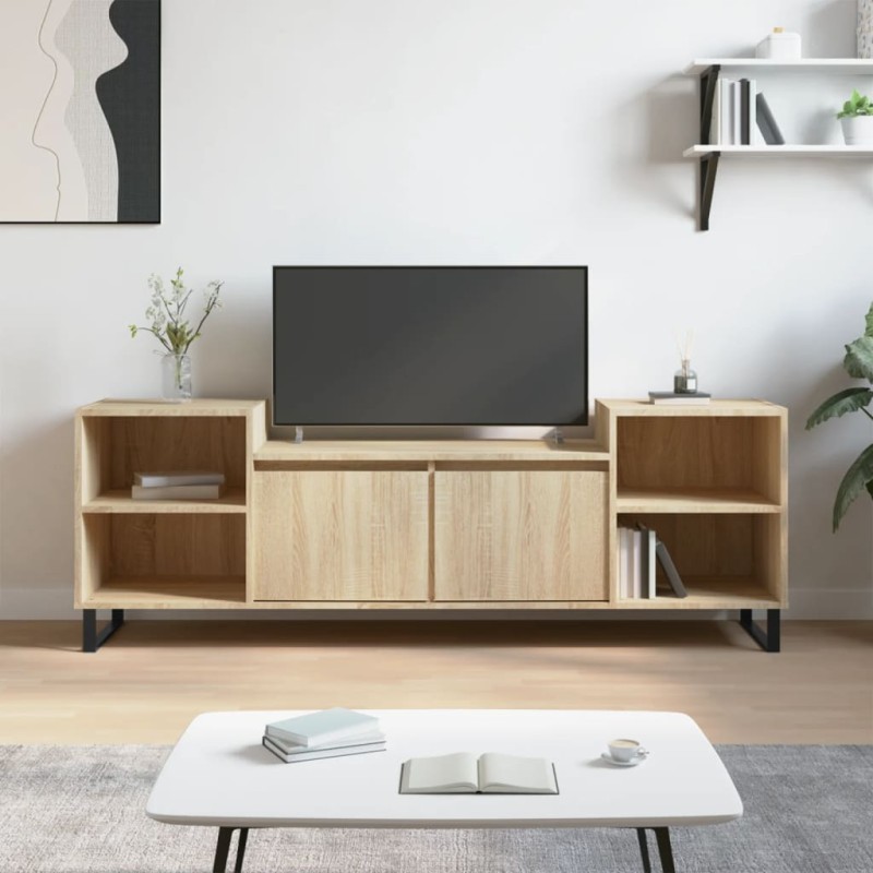 vidaXL Mueble para TV madera contrachapada roble Sonoma 160x35x55 cm
