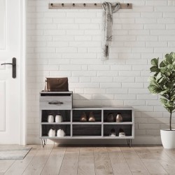 vidaXL Mueble zapatero madera contrachapada gris Sonoma 102x36x60 cm
