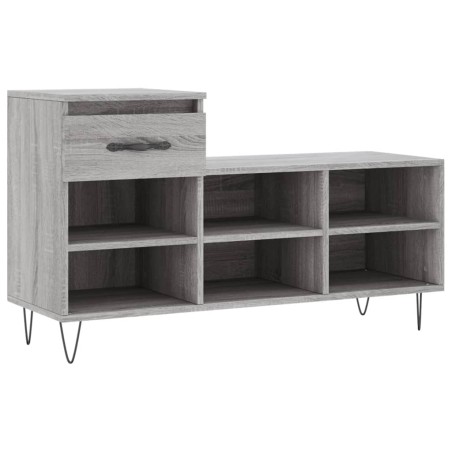 vidaXL Mueble zapatero madera contrachapada gris Sonoma 102x36x60 cm