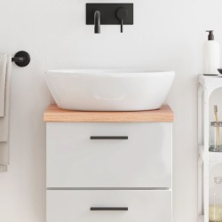 vidaXL Encimera baño madera maciza tratada marrón claro 40x30x(2-4) cm