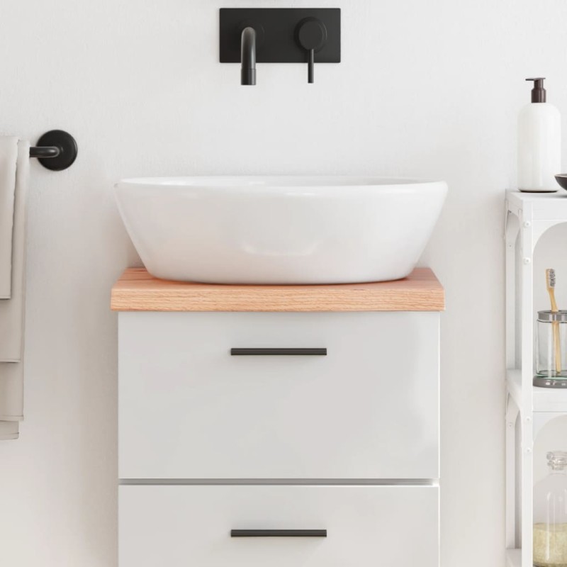 vidaXL Encimera baño madera maciza tratada marrón claro 40x30x(2-4) cm vidaXL Encimera baño madera maciza tratada marrón claro 40x30x(2-4) cm