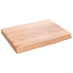 vidaXL Encimera baño madera maciza tratada marrón claro 40x30x(2-4) cm