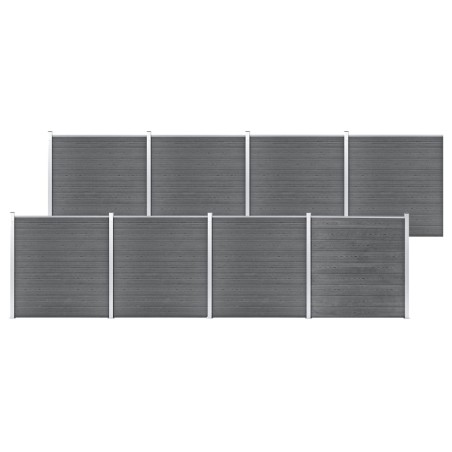 vidaXL Valla de jardín de WPC gris 1391x186 cm