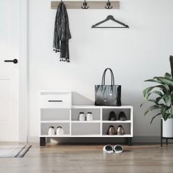 vidaXL Mueble zapatero madera contrachapada blanco 102x36x60 cm