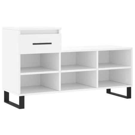 vidaXL Mueble zapatero madera contrachapada blanco 102x36x60 cm
