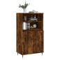 vidaXL Aparador alto madera contrachapada roble ahumado 60x36x110 cm vidaXL Aparador alto madera contrachapada roble ahumado 60x36x110 cm