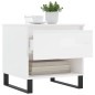 vidaXL Mesa de centro madera de ingeniería blanco brillo 50x46x50 cm vidaXL Mesa de centro madera de ingeniería blanco brillo 50x46x50 cm