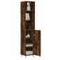 vidaXL Aparador de madera contrachapada roble ahumado 34,5x34x180 cm vidaXL Aparador de madera contrachapada roble ahumado 34,5x34x180 cm