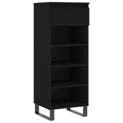 vidaXL Mueble zapatero madera contrachapada negro 40x36x105 cm