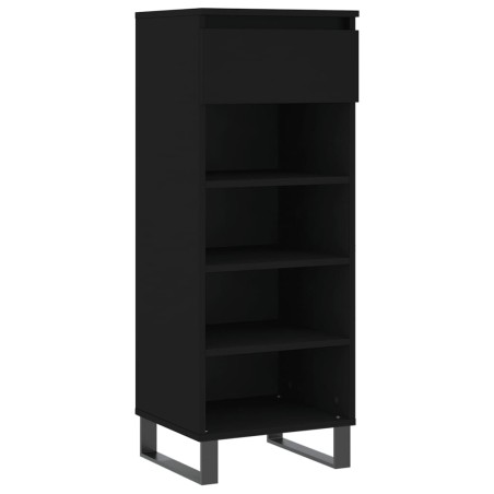 vidaXL Mueble zapatero madera contrachapada negro 40x36x105 cm