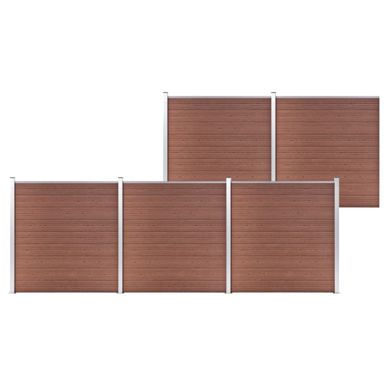 vidaXL Valla de jardín de WPC marrón 872x186 cm vidaXL Valla de jardín de WPC marrón 872x186 cm