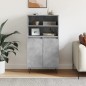 vidaXL Aparador alto madera contrachapada gris hormigón 60x36x110 cm vidaXL Aparador alto madera contrachapada gris hormigón 60x36x110 cm