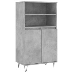 vidaXL Aparador alto madera contrachapada gris hormigón 60x36x110 cm