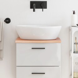 vidaXL Encimera de baño madera maciza tratada marrón claro 40x40x2 cm