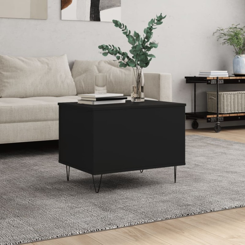 vidaXL Mesa de centro madera contrachapada negro 60x44,5x45 cm vidaXL Mesa de centro madera contrachapada negro 60x44,5x45 cm