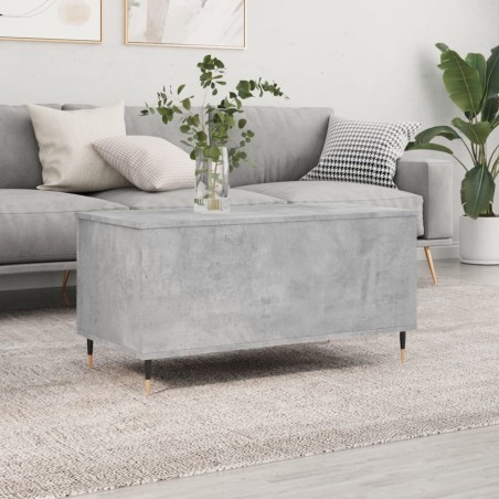 vidaXL Mesa de centro madera contrachapada gris hormigón 90x44,5x45 cm