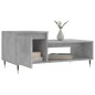 vidaXL Mesa de centro madera contrachapada gris hormigón 100x50x45 cm