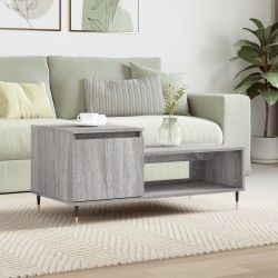 vidaXL Mesa de centro madera contrachapada gris Sonoma 100x50x45 cm