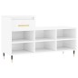 vidaXL Mueble zapatero madera contrachapada blanco brillo 102x36x60 cm vidaXL Mueble zapatero madera contrachapada blanco brillo 102x36x60 cm