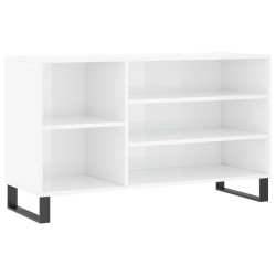 vidaXL Mueble zapatero madera contrachapada blanco brillo 102x36x60 cm