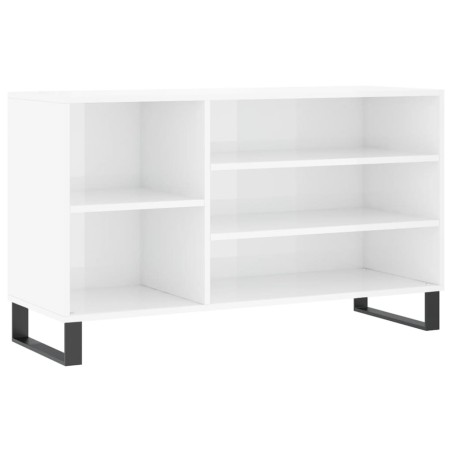 vidaXL Mueble zapatero madera contrachapada blanco brillo 102x36x60 cm