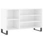 vidaXL Mueble zapatero madera contrachapada blanco brillo 102x36x60 cm