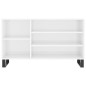 vidaXL Mueble zapatero madera contrachapada blanco brillo 102x36x60 cm