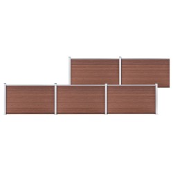 vidaXL Valla de jardín de WPC marrón 872x106 cm