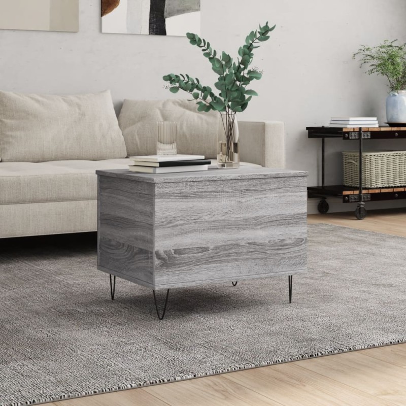 vidaXL Mesa de centro madera contrachapada gris Sonoma 60x44,5x45 cm vidaXL Mesa de centro madera contrachapada gris Sonoma 60x44,5x45 cm