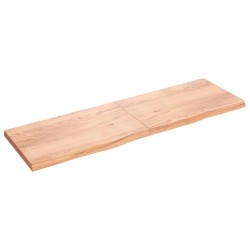 vidaXL Encimera baño madera maciza tratada marrón claro 200x60x(2-6)cm