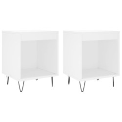 vidaXL Mesitas de noche 2 uds madera de ingeniería blanco 40x35x50 cm
