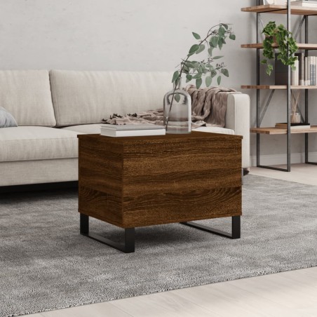 vidaXL Mesa de centro madera contrachapada roble marrón 60x44,5x45 cm