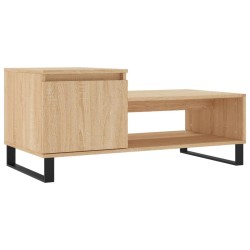 vidaXL Mesa de centro madera contrachapada roble Sonoma 100x50x45 cm