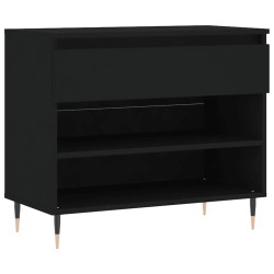 vidaXL Mueble zapatero madera contrachapada negro 70x36x60 cm