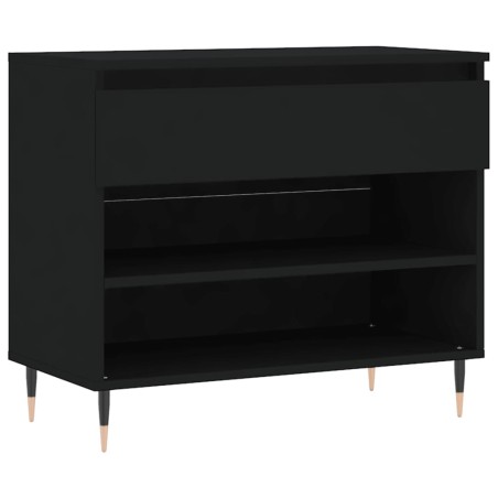 vidaXL Mueble zapatero madera contrachapada negro 70x36x60 cm