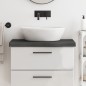 vidaXL Encimera baño madera maciza tratada gris oscuro 80x30x(2-6) cm vidaXL Encimera baño madera maciza tratada gris oscuro 80x30x(2-6) cm