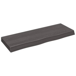 vidaXL Encimera baño madera maciza tratada gris oscuro 80x30x(2-6) cm