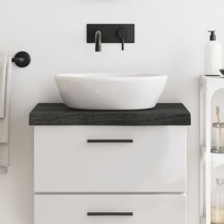 vidaXL Encimera baño madera maciza tratada gris oscuro 60x50x(2-6) cm