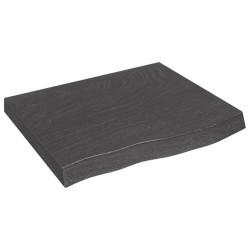 vidaXL Encimera baño madera maciza tratada gris oscuro 60x50x(2-6) cm