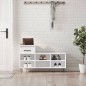vidaXL Mueble zapatero madera contrachapada blanco brillo 102x36x60 cm vidaXL Mueble zapatero madera contrachapada blanco brillo 102x36x60 cm