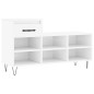 vidaXL Mueble zapatero madera contrachapada blanco brillo 102x36x60 cm vidaXL Mueble zapatero madera contrachapada blanco brillo 102x36x60 cm
