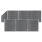 vidaXL Set de valla 6 cuadradas + 1 oblicua WPC gris 1138x186 cm vidaXL Set de valla 6 cuadradas + 1 oblicua WPC gris 1138x186 cm